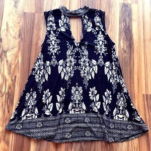 Fever Floral Cutout Tank Top